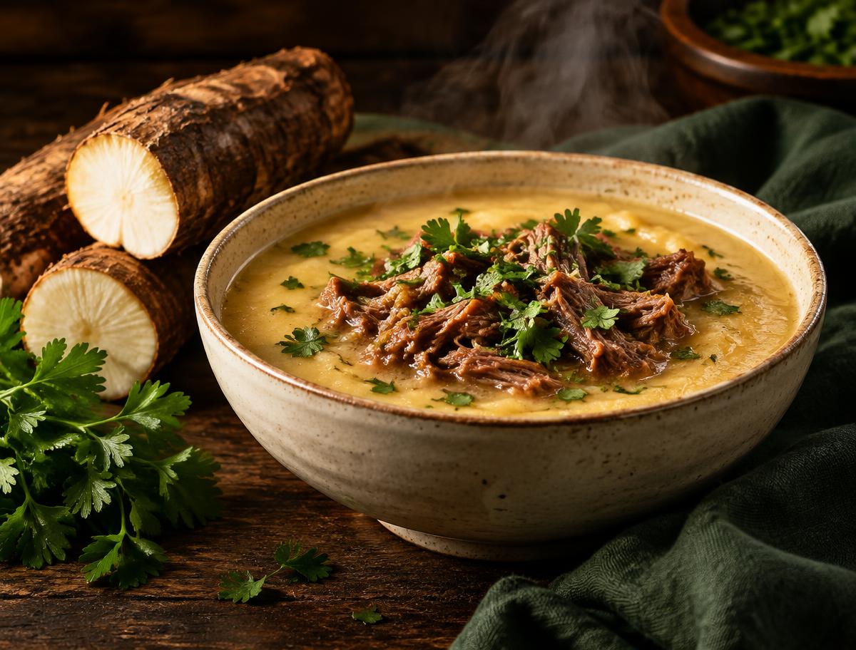 Caldo de Mandioca com Carne